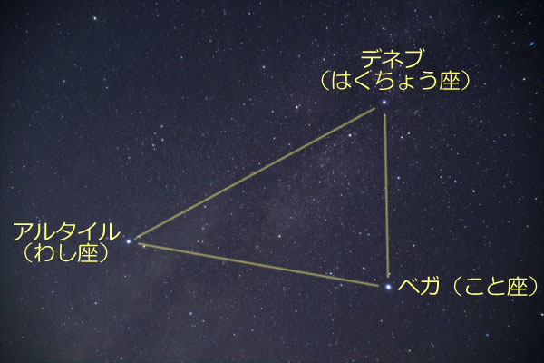 晩秋に見える「夏の大三角」の写真