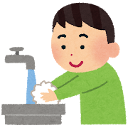 手を洗う人のイラスト