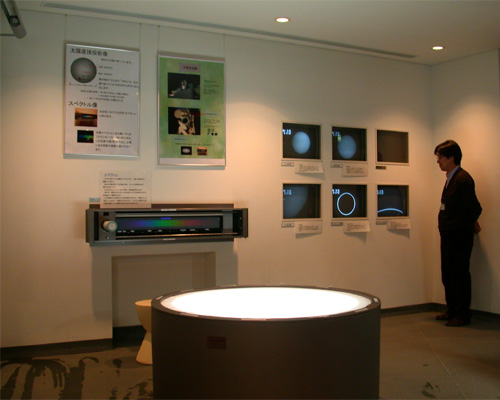 展示室にある太陽望遠鏡スペースの写真