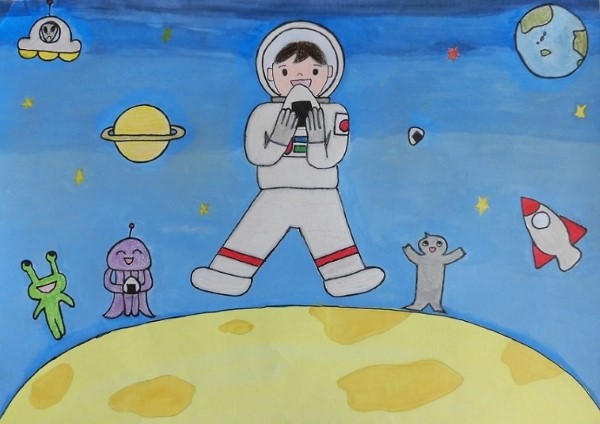 宇宙でみんなでおにぎり食べよう！