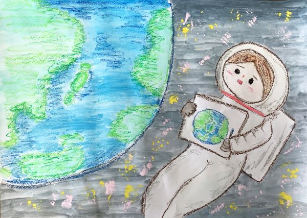 将来は宇宙で絵を描きたいな