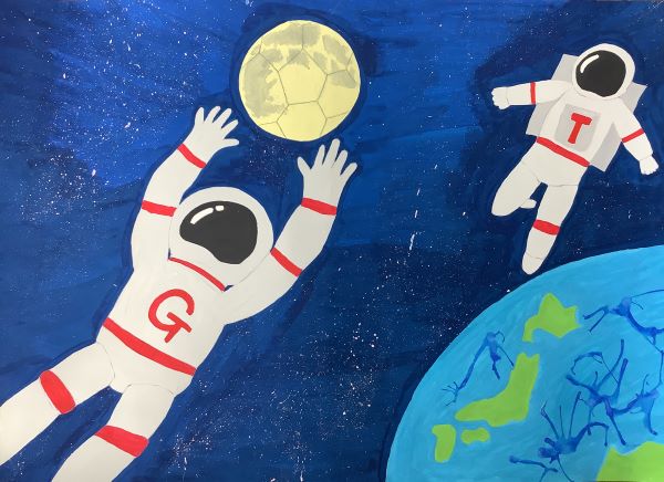 宇宙でサッカー