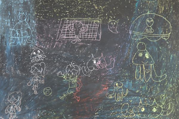 宇宙の友だちとサッカーをしたよ