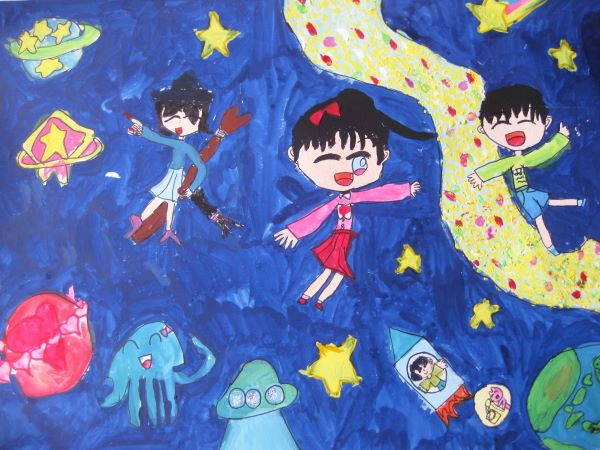宇宙で遊ぶ私