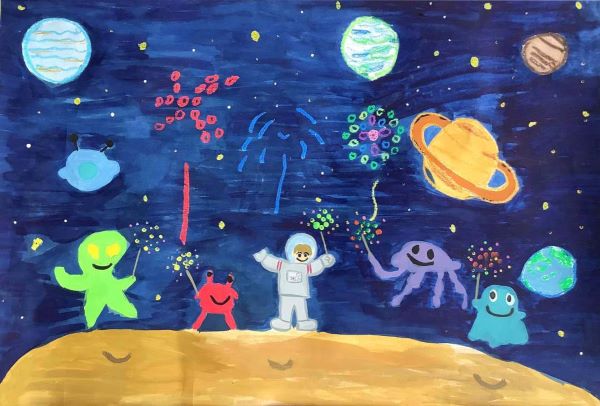 宇宙人と花火