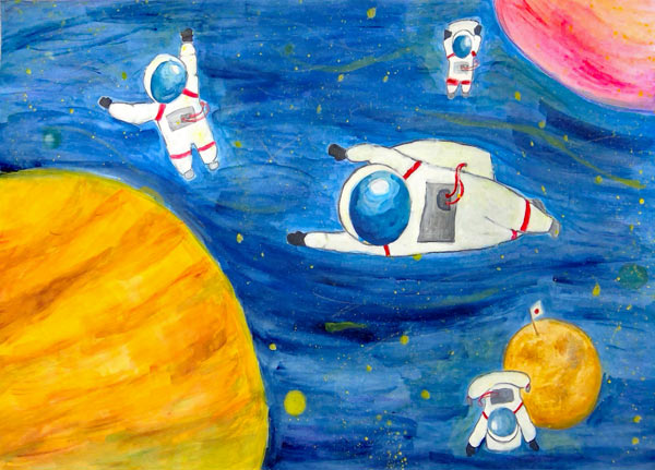 家族で宇宙遊泳