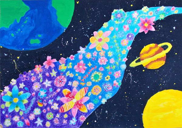 お花の天の川がある宇宙