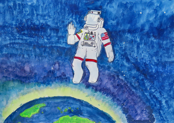 地球の光と光る星