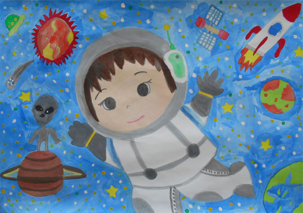 宇宙にとんでる私