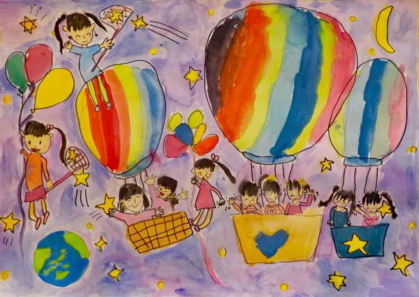 ちきゅうからうちゅうに行った絵