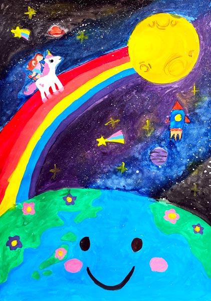 にじいろでユニコーンとつきにいきたいな