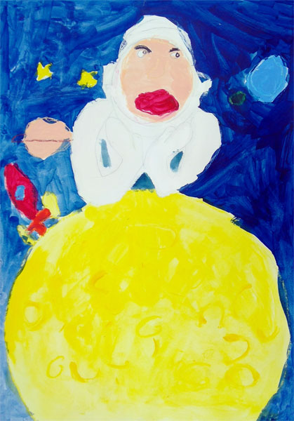 月でゴロゴロながめてるぼく