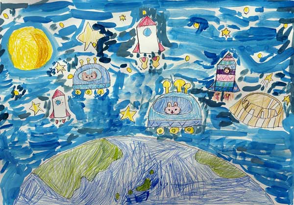 うちゅうにいるわたし!