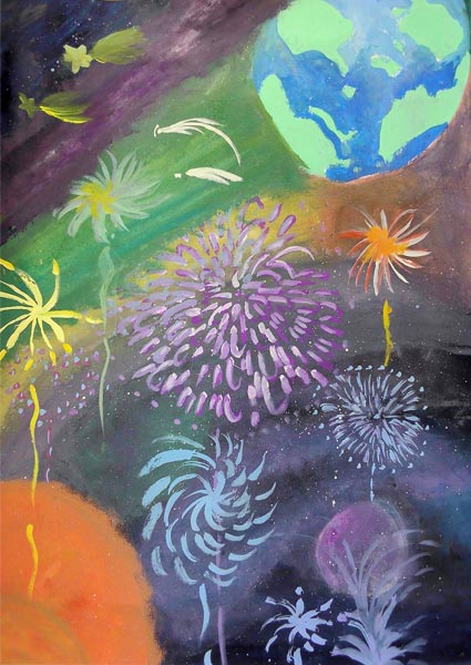 きれいな宇宙花火