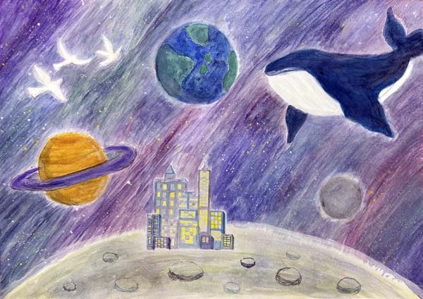 月から見た無限の宇宙