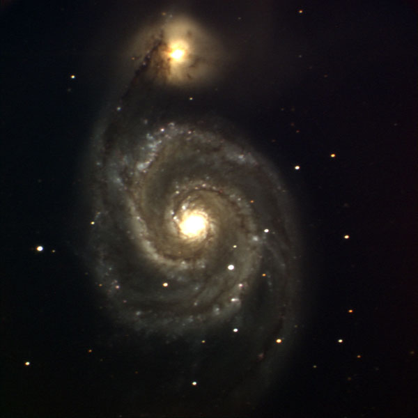 150cm望遠鏡で撮影したM51銀河の写真