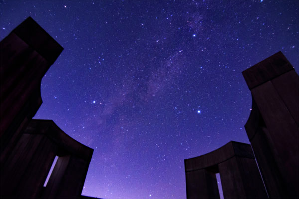 stone circle and milky way