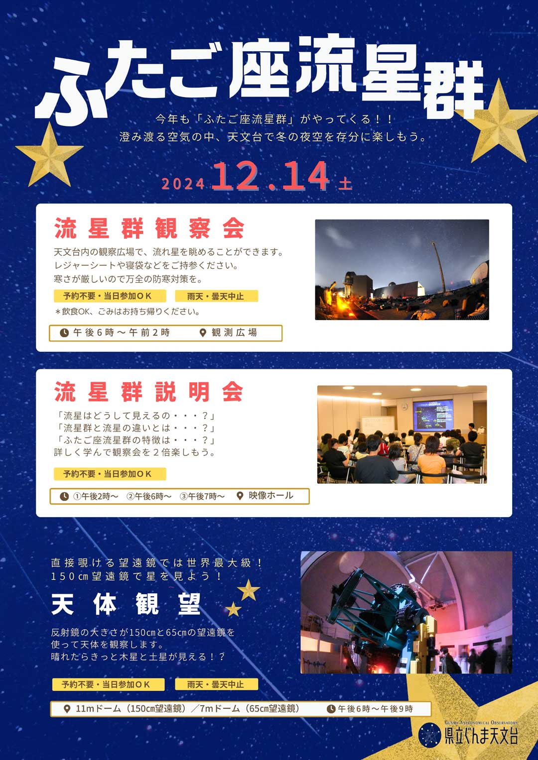 ふたご座流星群ポスター