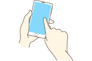 スマホと手のイラスト