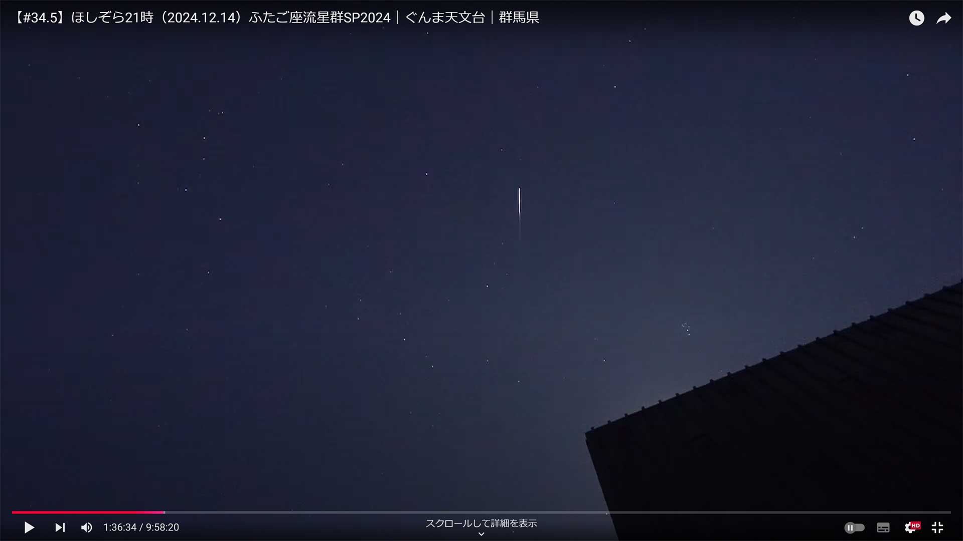 ふたご座流星群の群流星1