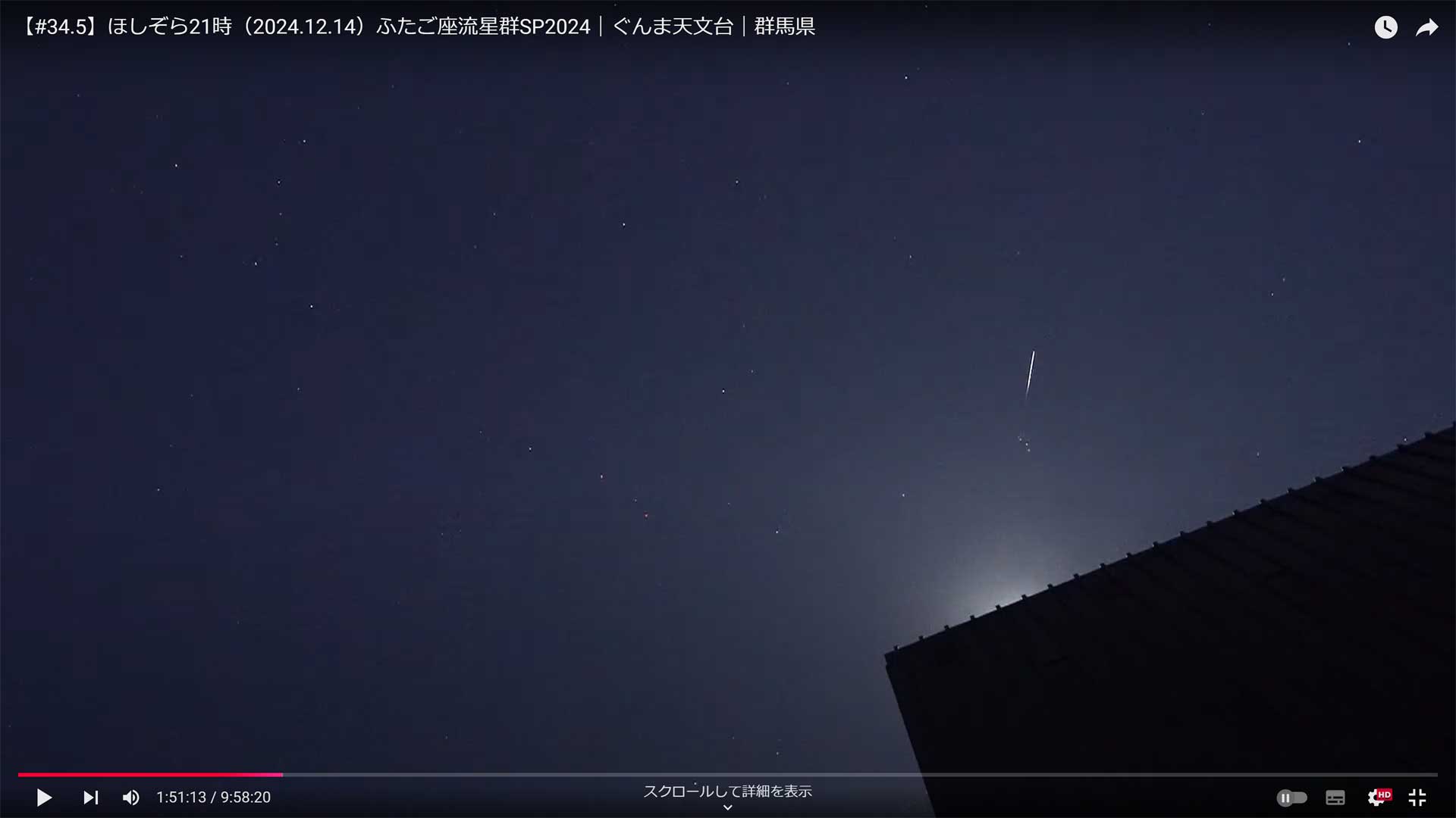 ふたご座流星群の群流星2